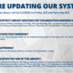 Library Closed 8/2-8/3