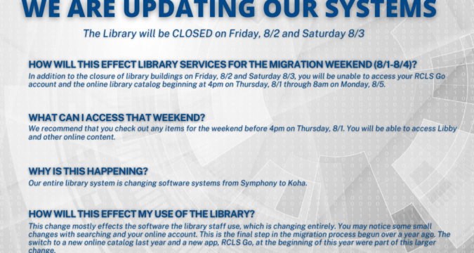 Library Closed 8/2-8/3